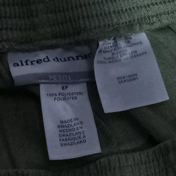 Alfred Dunner Women's Pants Size 8P 100% Polyester Green Petite #1220 - Picture 7 of 7